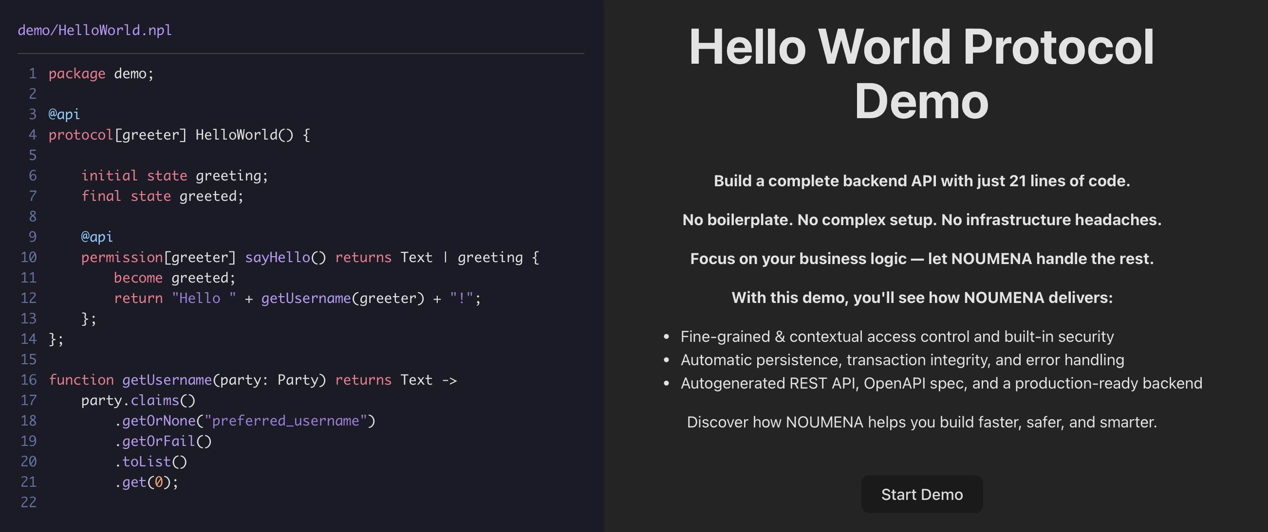 Hello World app screenshot